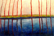 Spiegelung	 (100x70cm),	2009,	Öl und Pigmente auf Leinwand