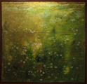 Löwenzahnwiese (100x100cm), 2016, Öl und Pigmente auf Leinwand