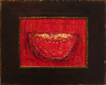 Gralsschale rot	 (35x25cm),	2009,	Öl und Pigmente auf Leinwand