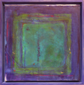 Grünes Fenster II	 (40x40cm),	2011,	Öl und Pigmente auf Leinwand
