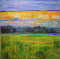 Löwenzahnwiese	 (90x80cm),	2010,	Öl und Pigmente auf Leinwand